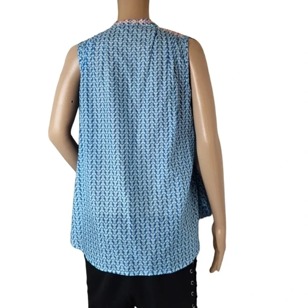 J.Crew Blue Orange Tassel Aztec Arrow Sleeveless